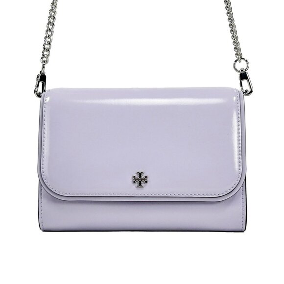 NEW Tory Burch Patent Leather Emerson Patent Chain Wallet Crossbody Handbag